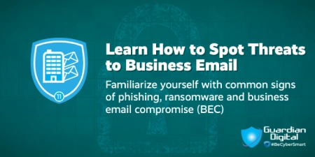 Illustration representing email threats: phishing, ransomware, and BEC